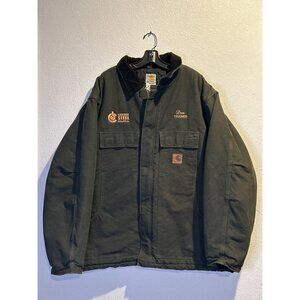 Carhartt C26 MOS Mens XXL Canvas Heavy Work Jacket Quilted Lined Moss Green